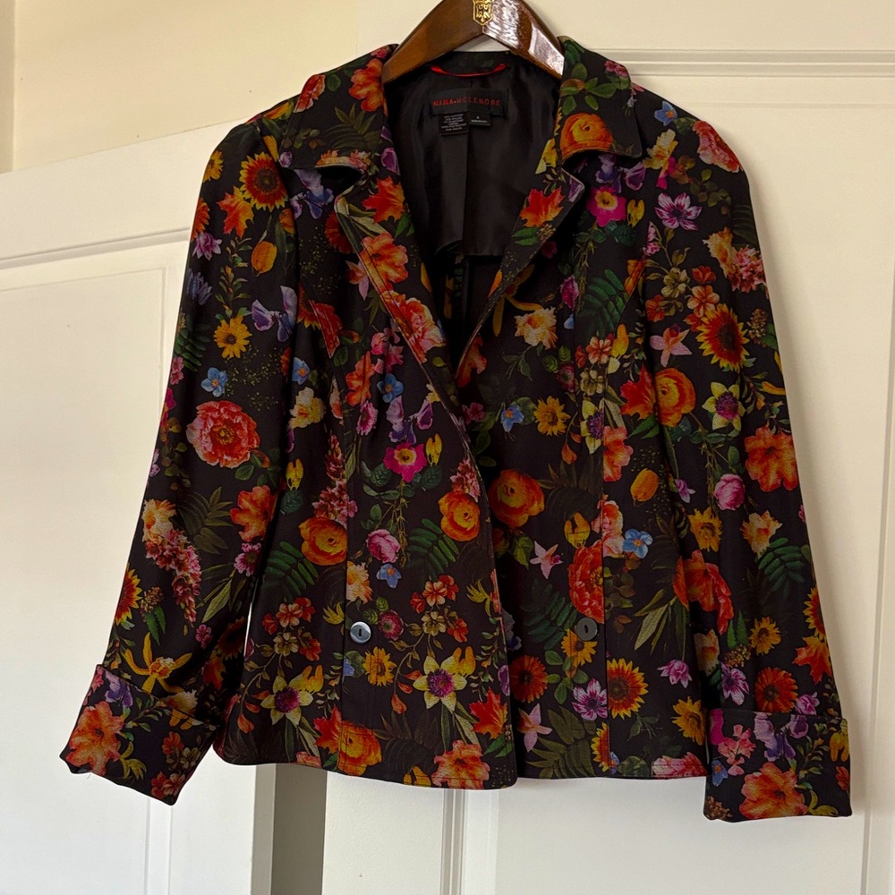 NINA MCLEMORE FLORAL PRINT JACKET
